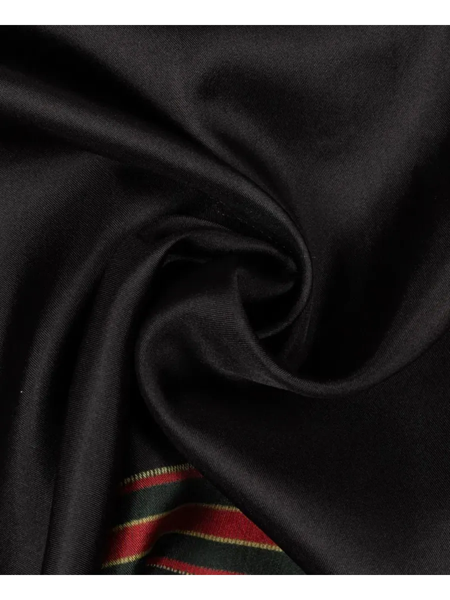 Шелковый платок с принтом и логотипом LRL Lauren Ralph Lauren — изображение 3 из 4, черный