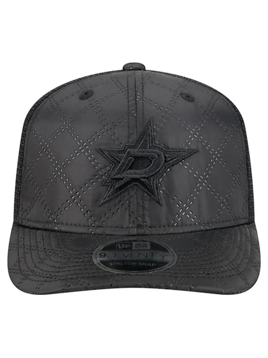 New Era Мужская черная стеганая нейлоновая кепка-тракер Dallas Stars 9SEVENTY с регулируемым — изображение 5 из 5, черный