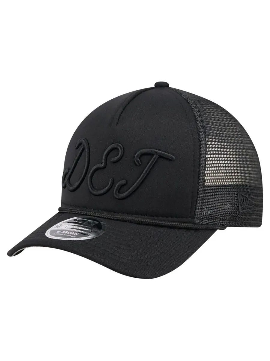 New Era Мужская черная регулируемая кепка-тракер Detroit Tigers City Initial 9FORTY A-Frame M-Crown