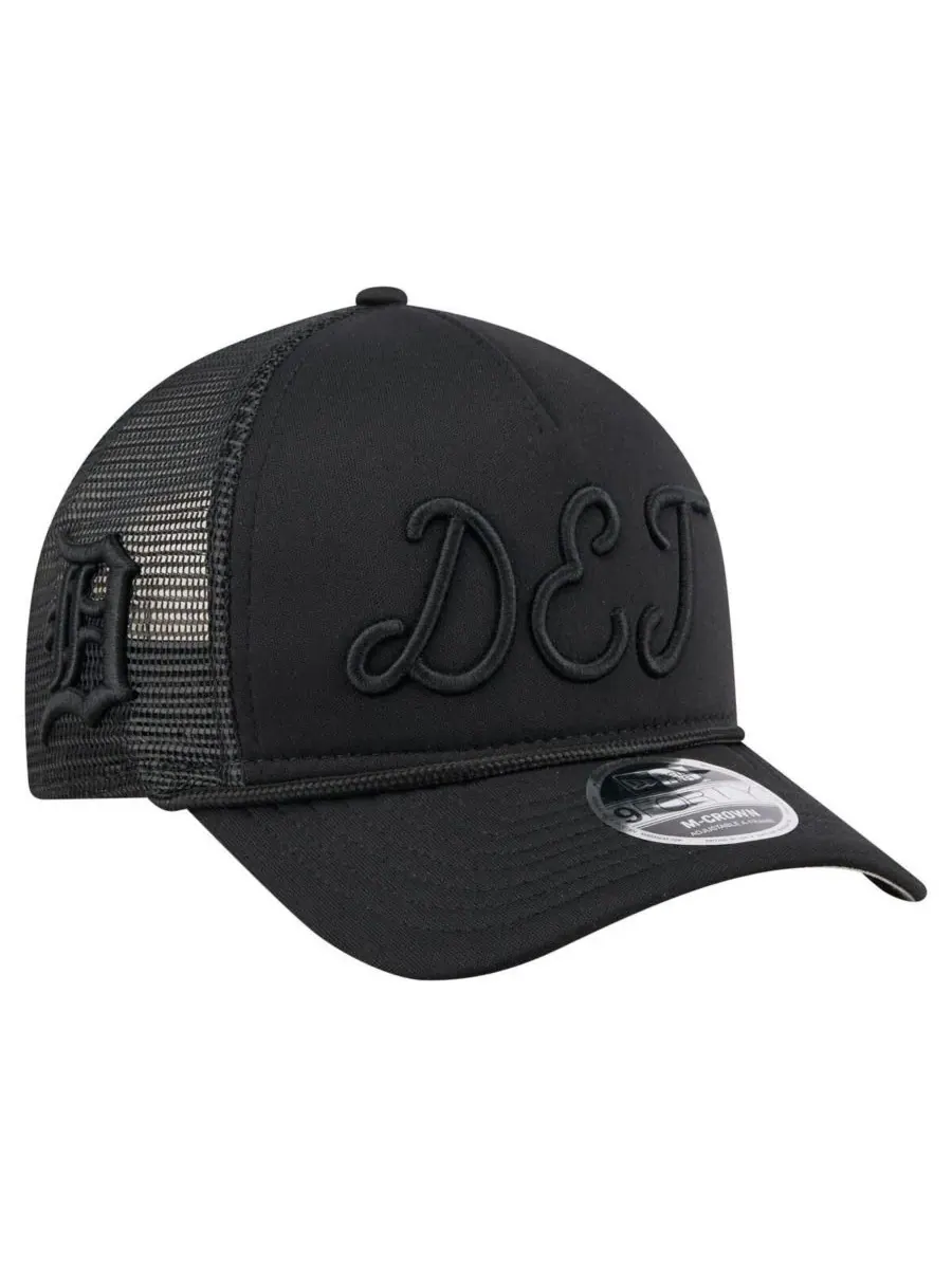 New Era Мужская черная регулируемая кепка-тракер Detroit Tigers City Initial 9FORTY A-Frame M-Crown — изображение 4 из 4