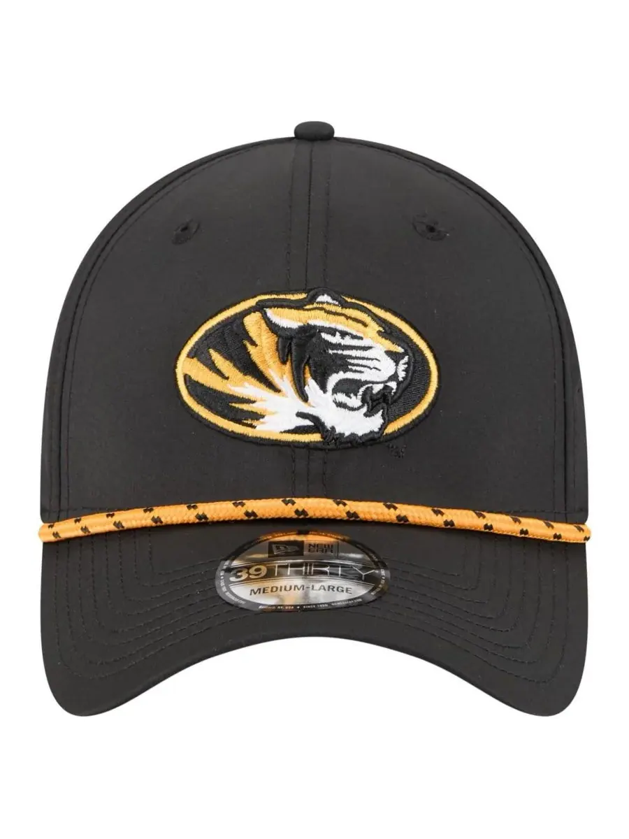 New Era Мужская черная бейсболка Missouri Tigers Rope 39THIRTY Flex Hat — изображение 5 из 5, черный