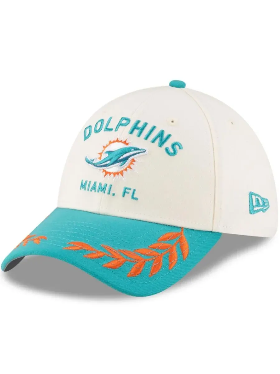 New Era Мужская кепка 39THIRTY Flex, кремово-бирюзового цвета, с символикой команды Miami Dolphins