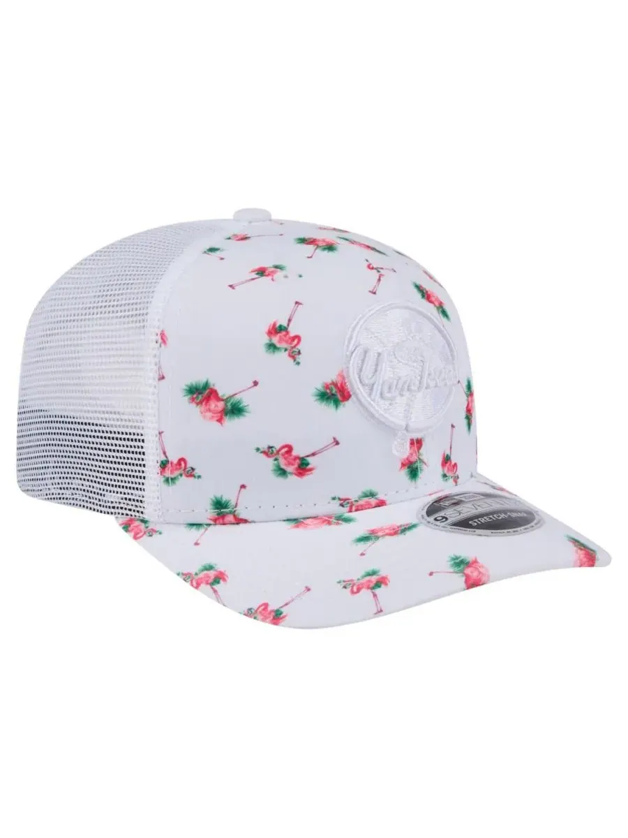 New Era Мужская белая кепка New York Yankees Flamingo с сетчатой задней частью и застежкой-кнопкой — изображение 3 из 4