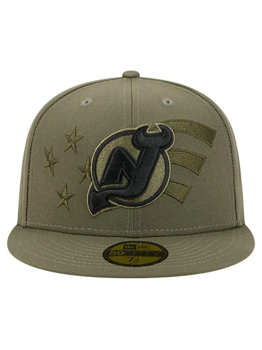 New Era Мужская кепка New Jersey Devils цвета оливкового дерева с флагом в знак благодарности — изображение 2 из 4, оливковый