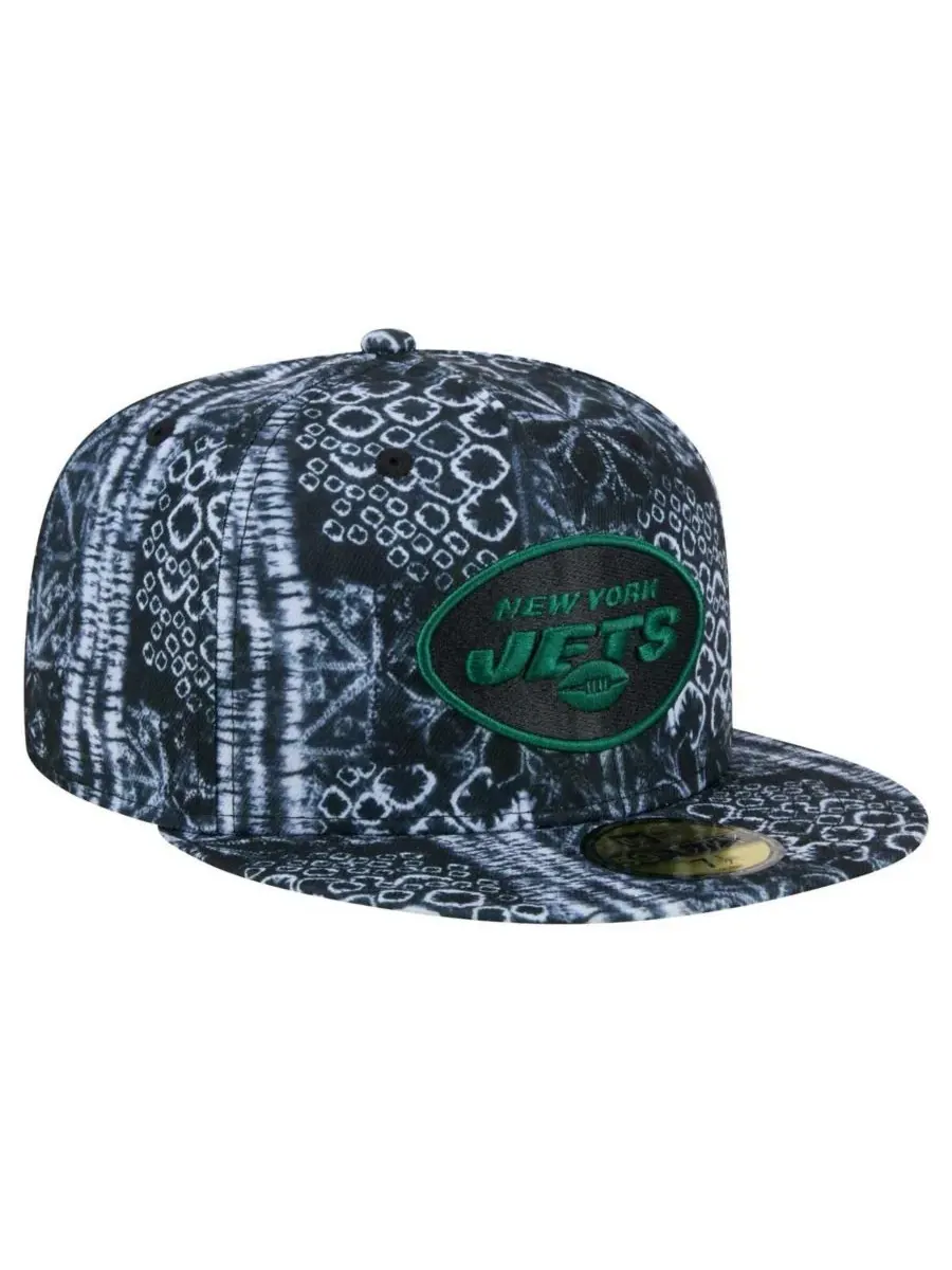 New Era Мужская черная кепка New York Jets Shibori 59Fifty — изображение 2 из 4, черный