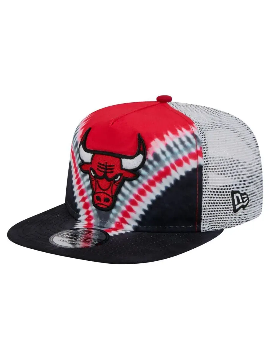 New Era Мужская бейсболка-снепбек в стиле ретро с черно-красной символикой Chicago Bulls