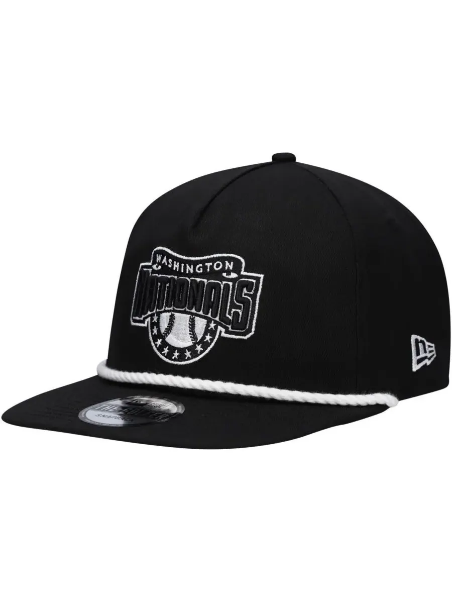 New Era Мужская черная бейсболка для гольфа Washington Nationals с регулируемой застежкой