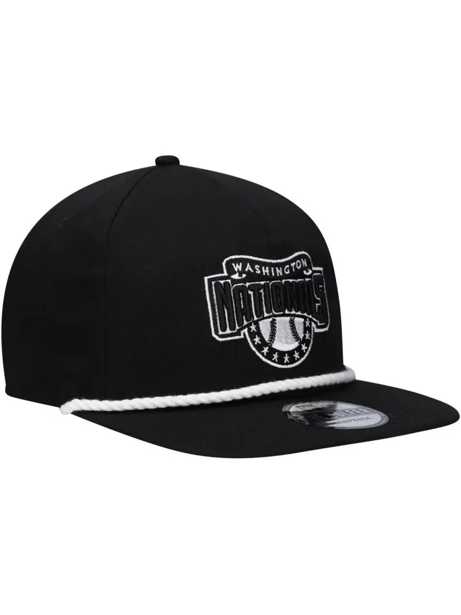 New Era Мужская черная бейсболка для гольфа Washington Nationals с регулируемой застежкой — изображение 4 из 5, черный