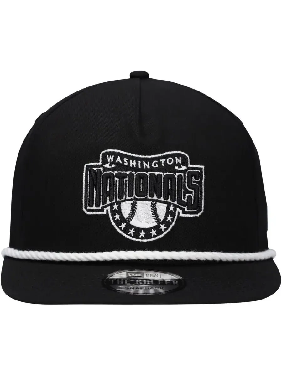New Era Мужская черная бейсболка для гольфа Washington Nationals с регулируемой застежкой — изображение 5 из 5, черный