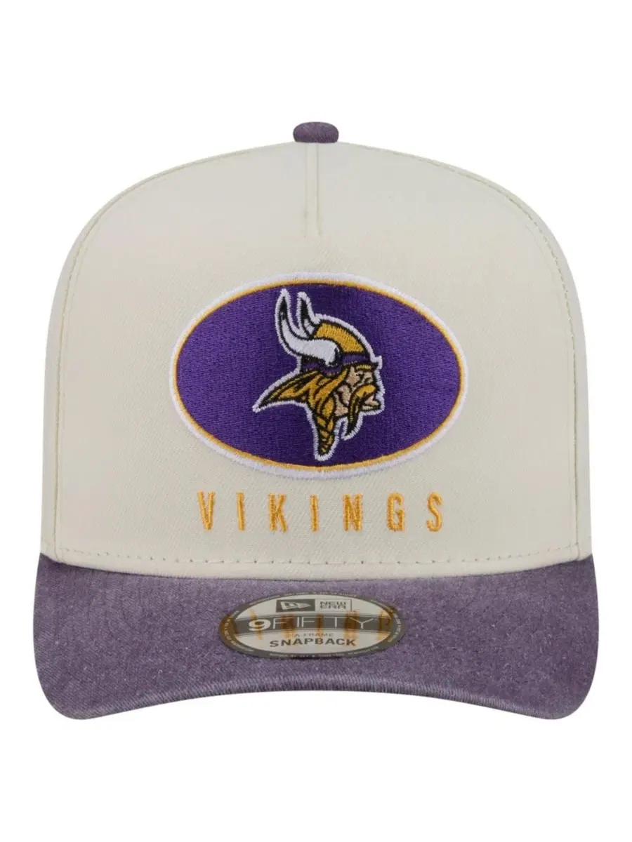 Кепка-снапбек New Era Washed A-Frame 9FIFTY — изображение 2 из 7, кремовый фиолетовый