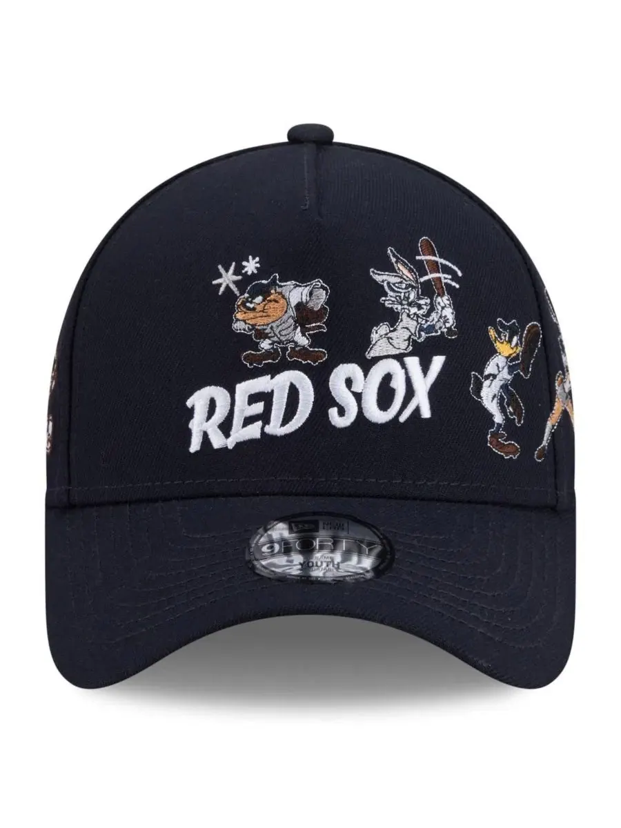 Кепка A-Frame 9FORTY с вышивкой Boston Red Sox и Looney Tunes New Era — изображение 4 из 4, темно-синий