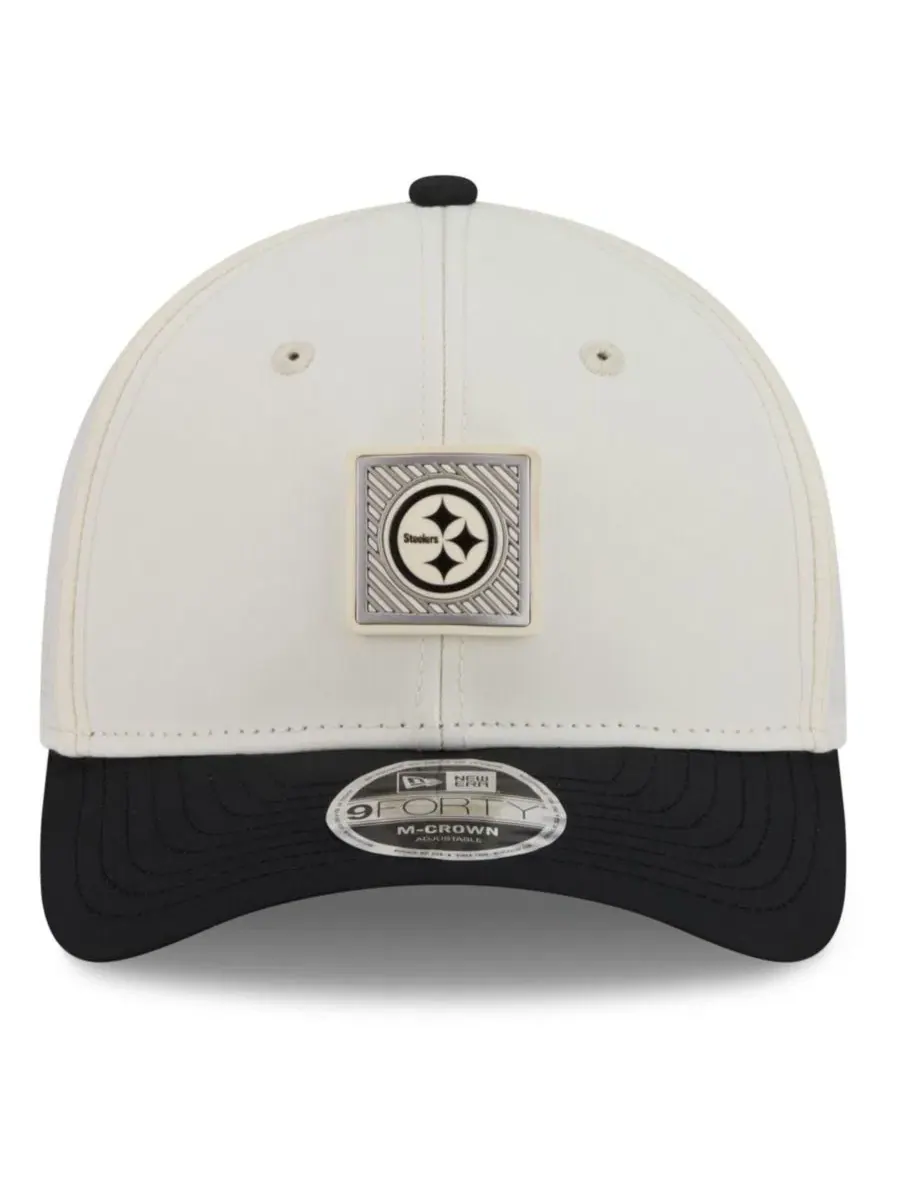 Бейсболка Pittsburgh Steelers с регулируемым ремешком New Era — изображение 2 из 5, кремовый черный