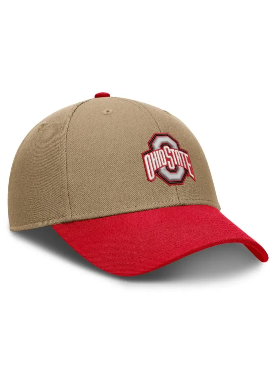 Бейсболка Nike Ohio State Buckeyes Primetime Rise Dri-FIT — изображение 3 из 4, бежевый