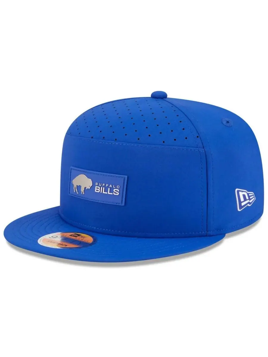 Мужская бейсболка Royal Buffalo Bills 2025 Sideline Throwback Split Panel 9FIFTY Snapback New Era
