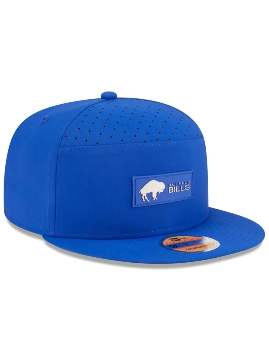 Мужская бейсболка Royal Buffalo Bills 2025 Sideline Throwback Split Panel 9FIFTY Snapback New Era — изображение 3 из 5
