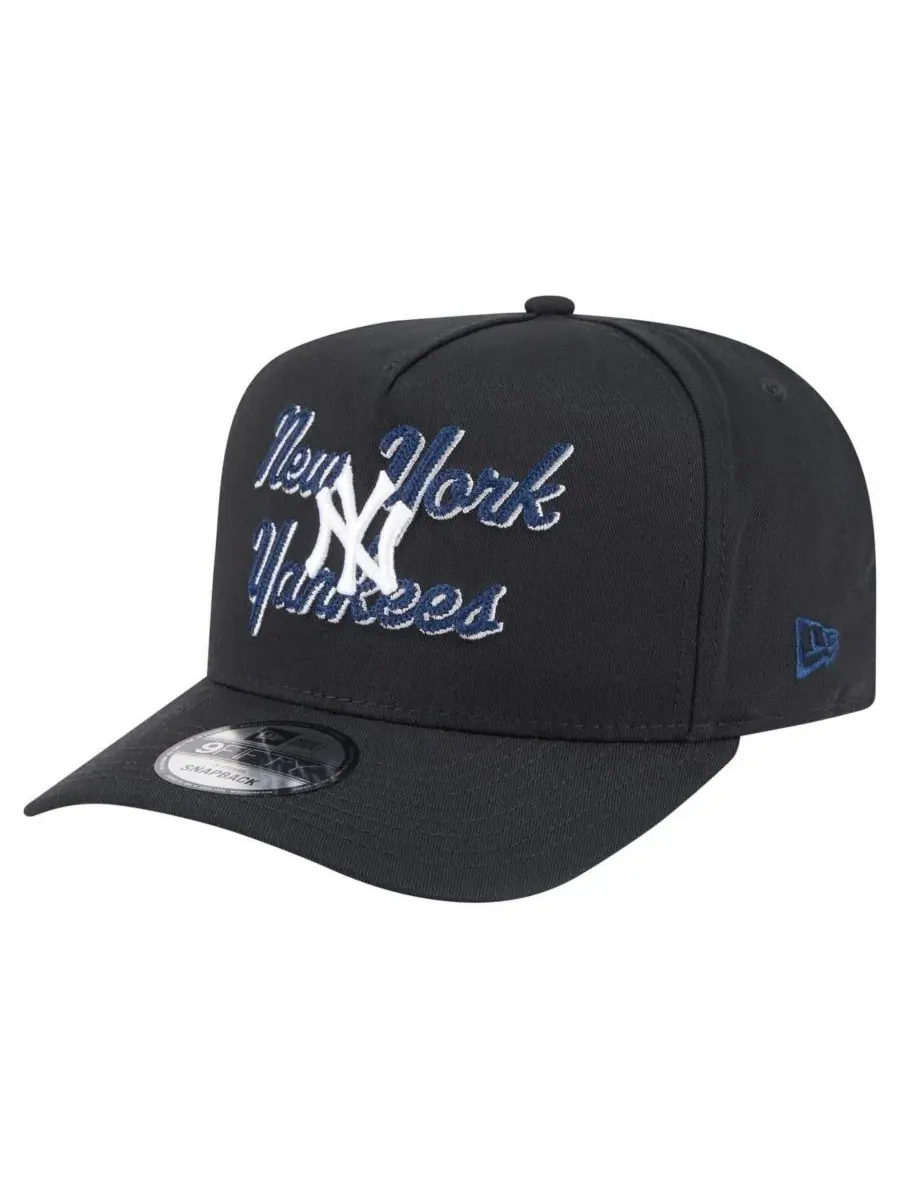 New Era Мужская черная бейсболка New York Yankees Chainstitch 9FIFTY A-Frame Snapback