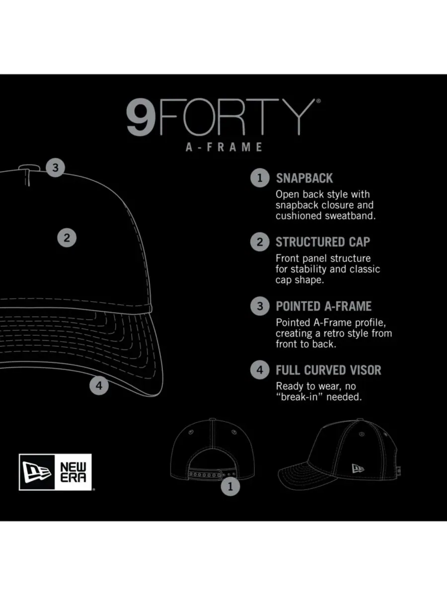 New Era Мужская черная кепка-тракер Houston Astros Retro Bold A-Frame Trucker 9FORTY с регулируемым — изображение 2 из 5