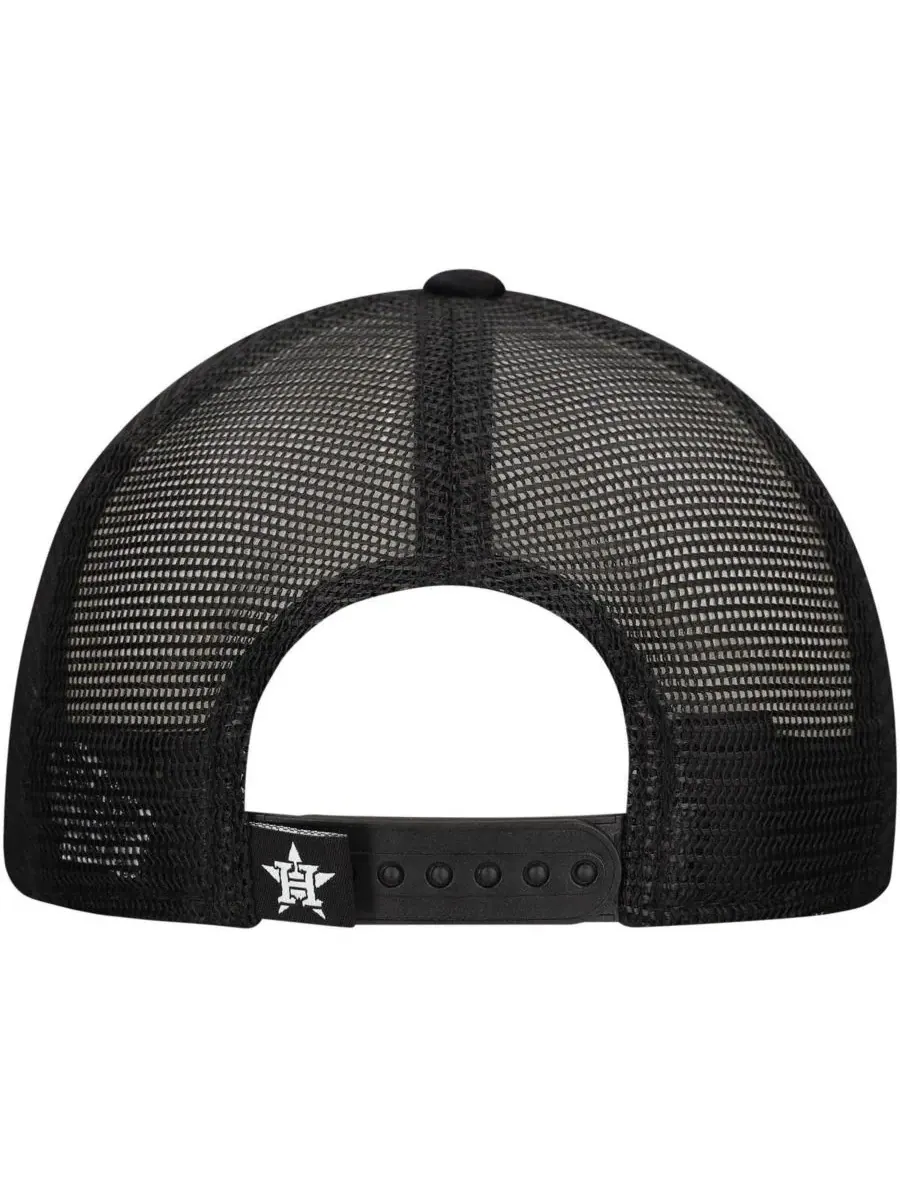 New Era Мужская черная кепка-тракер Houston Astros Retro Bold A-Frame Trucker 9FORTY с регулируемым — изображение 3 из 5