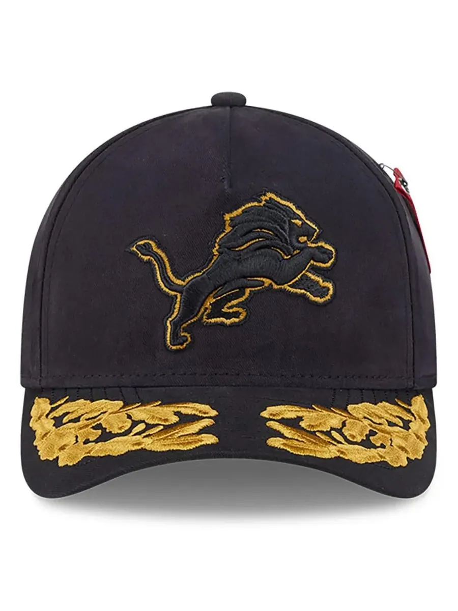 New Era Мужская регулируемая кепка Alpha Men's Industries Black Detroit Lions A-Frame 9FORTY — изображение 4 из 5, черный