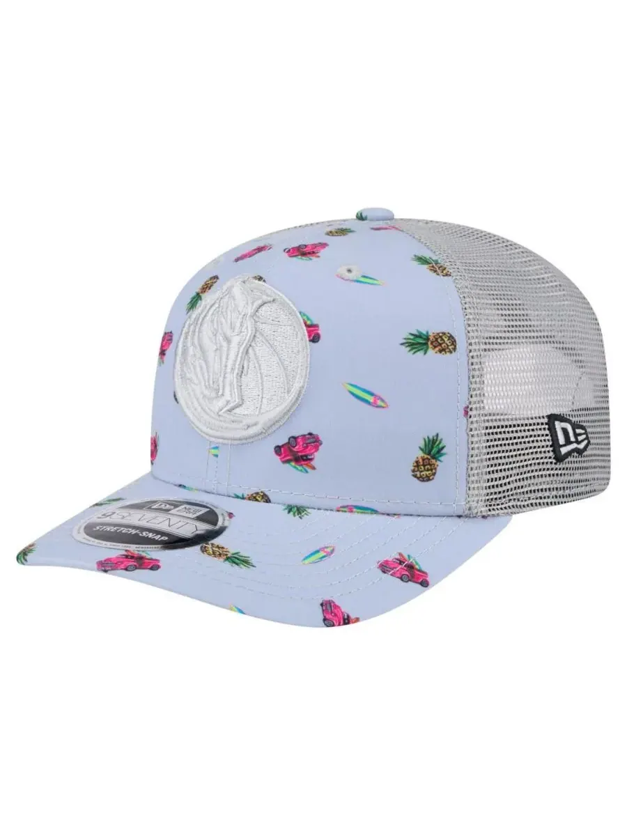 New Era Мужская светло-голубая/серая кепка Dallas Mavericks Adventure Aloha Pattern 9SEVENTY с