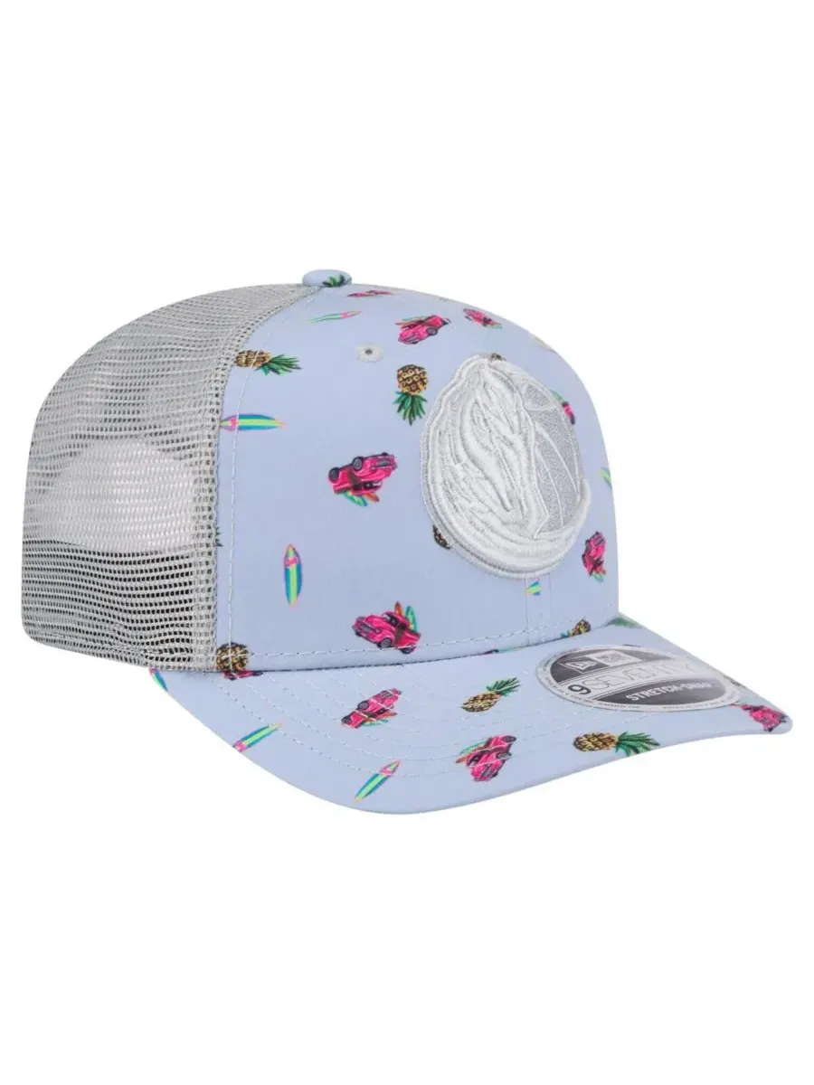 New Era Мужская светло-голубая/серая кепка Dallas Mavericks Adventure Aloha Pattern 9SEVENTY с — изображение 4 из 5