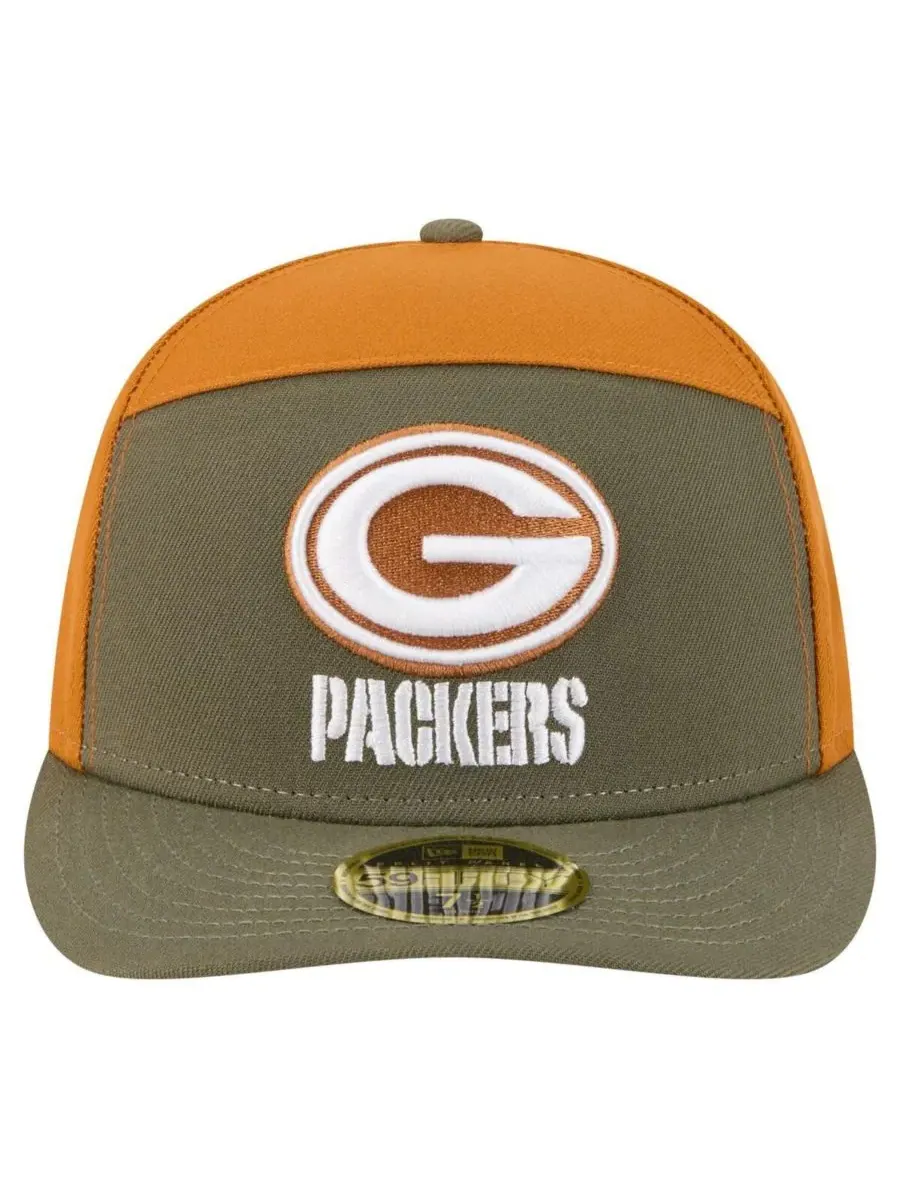 New Era Мужская кепка Green Bay Packers Two-Tone Color Pack Split Panel 59FIFTY — изображение 2 из 4, оливковый коричневый