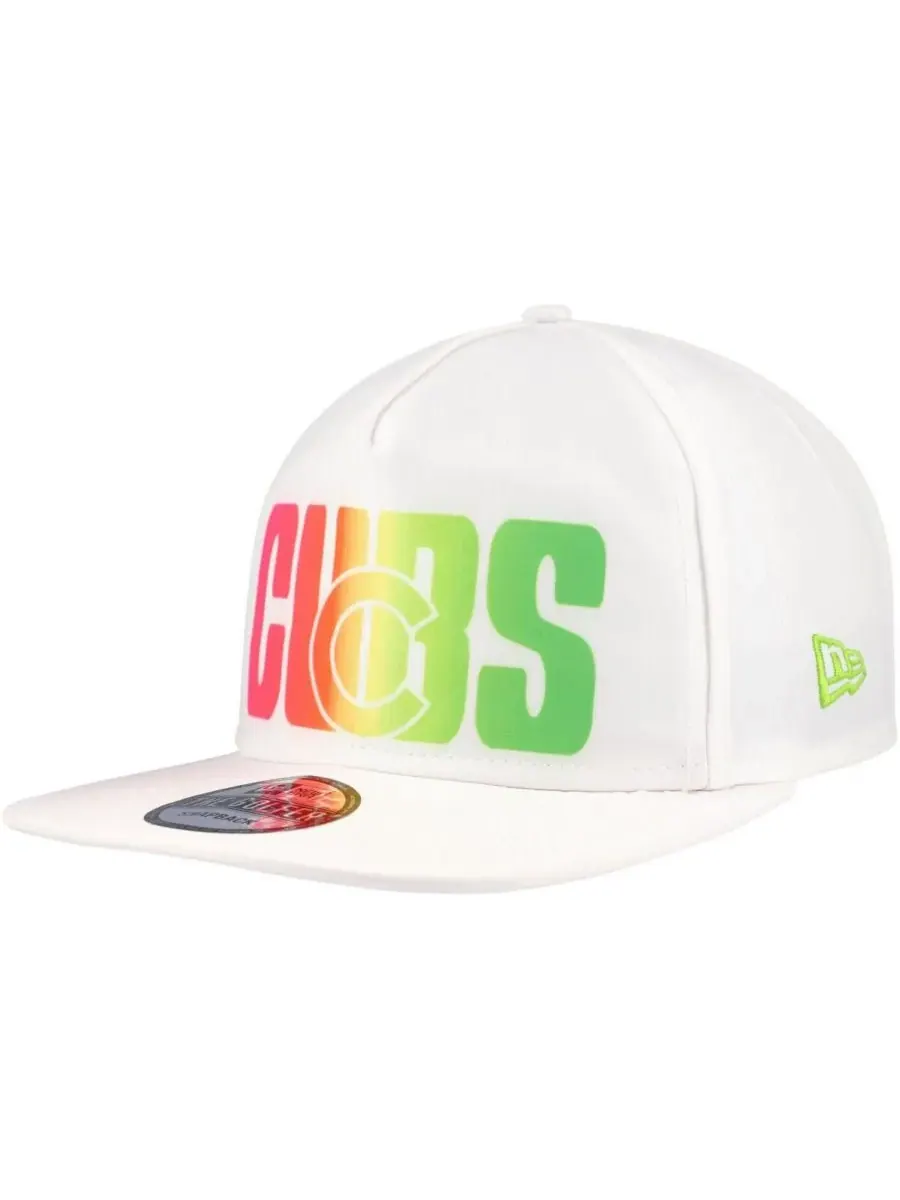 New Era Мужская белая бейсболка Chicago Cubs Spring Spectrum Golfer Snapback