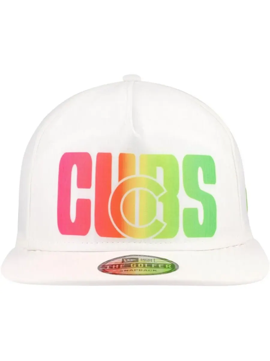New Era Мужская белая бейсболка Chicago Cubs Spring Spectrum Golfer Snapback — изображение 4 из 4, белый
