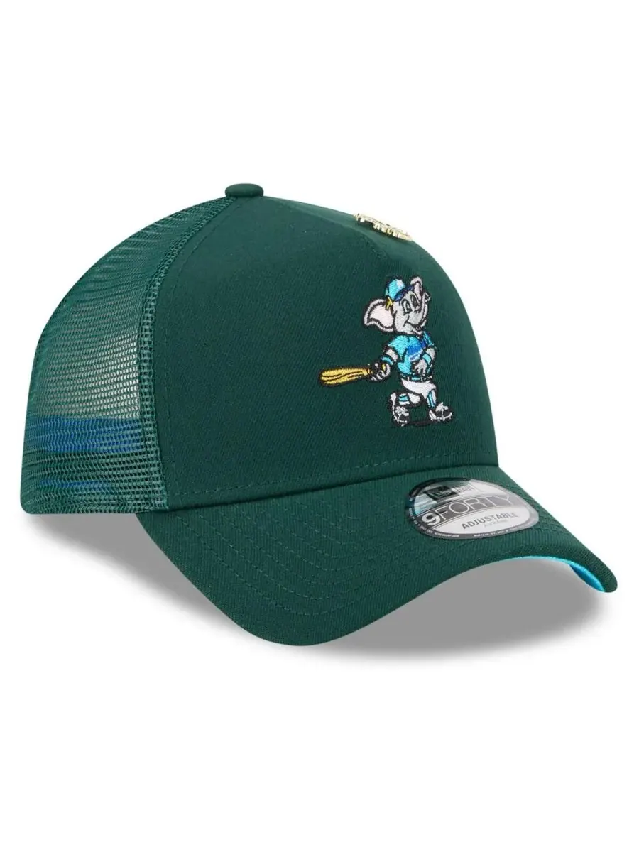 New Era Мужская регулируемая бейсболка Green Athletics 2025 Big League Chew A-Frame 9FORTY — изображение 4 из 4, зеленый