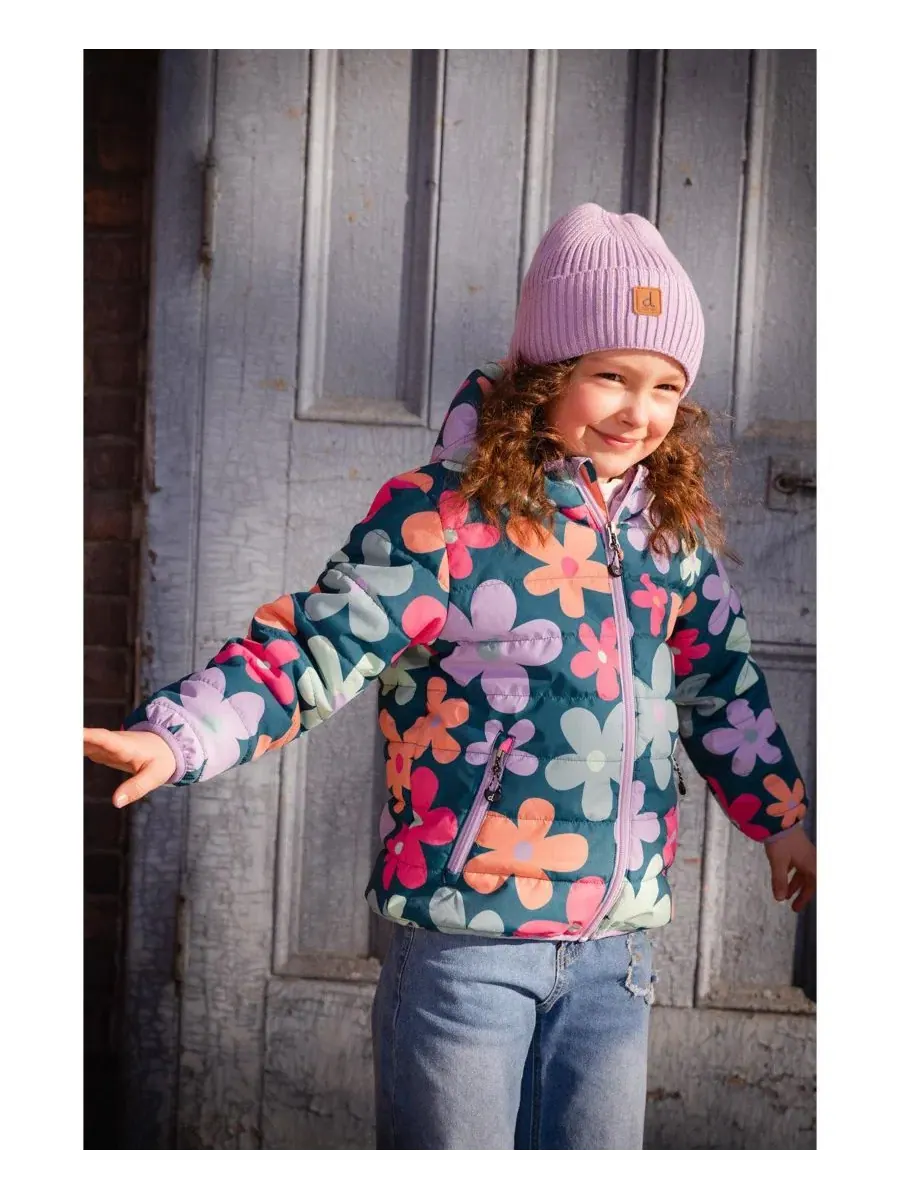 Шапка вязаная Ribbed Knit Hat Deux par Deux — изображение 2 из 5, фиолетовый