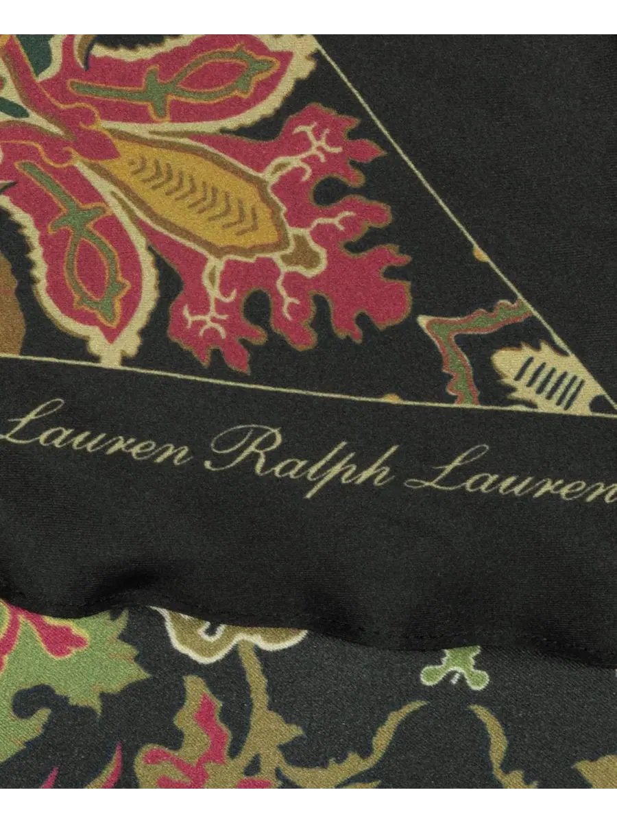 Шелковый шарф с узором пейсли Paisley Large Diamond Lauren Ralph Lauren — изображение 4 из 4, черный