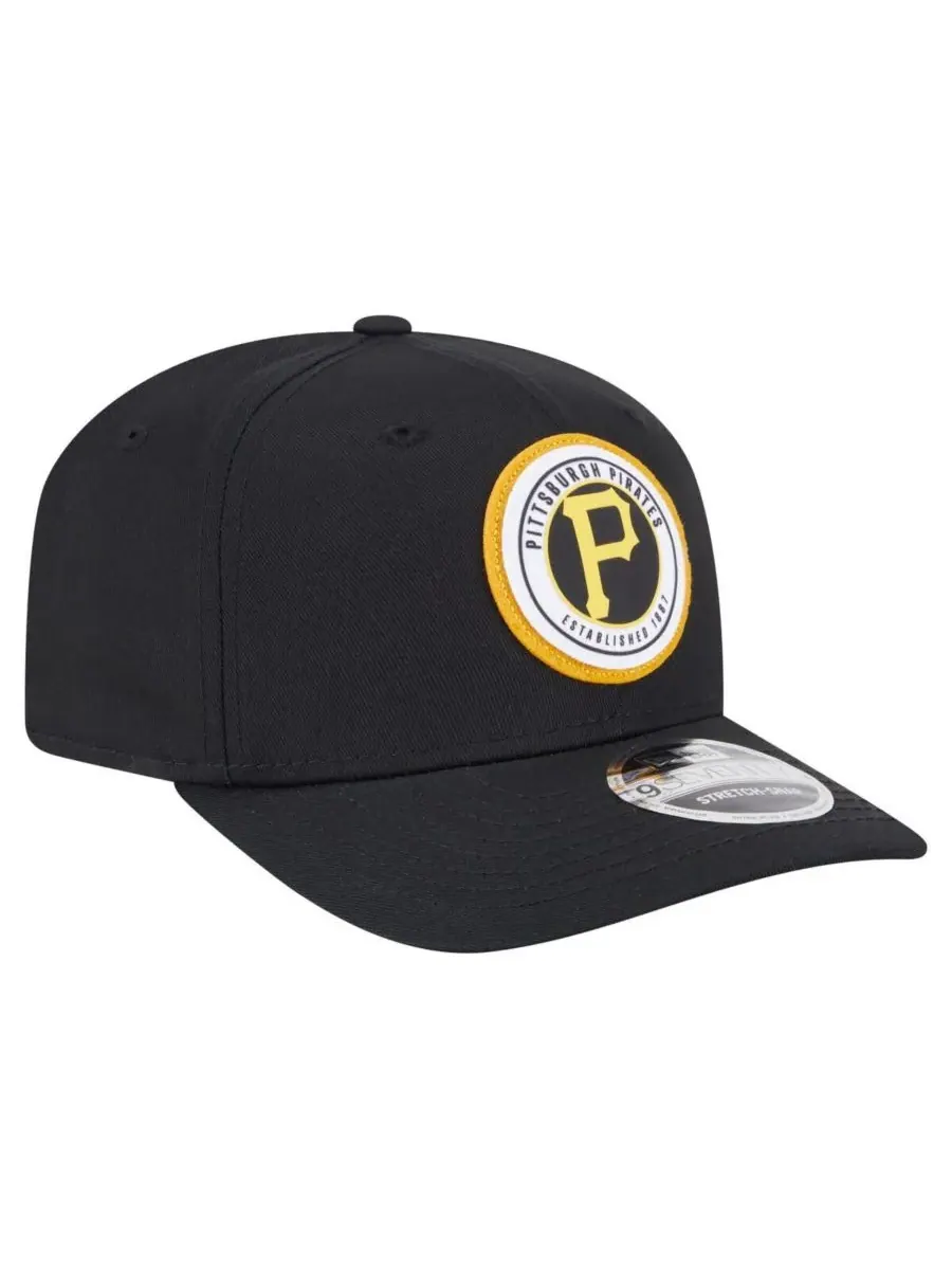 New Era Мужская черная кепка Pittsburgh Pirates с круглой нашивкой 9SEVENTY, эластичная, с — изображение 3 из 4, черный