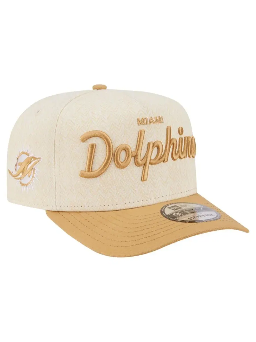 Кепка-снапбек с высокой тульей и вышивкой Miami Dolphins Herringbone New Era