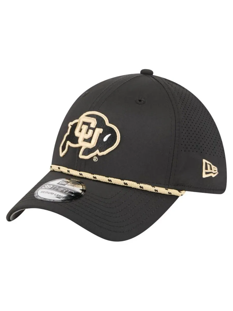 New Era Мужская черная кепка Colorado Buffaloes Rope 39THIRTY Flex