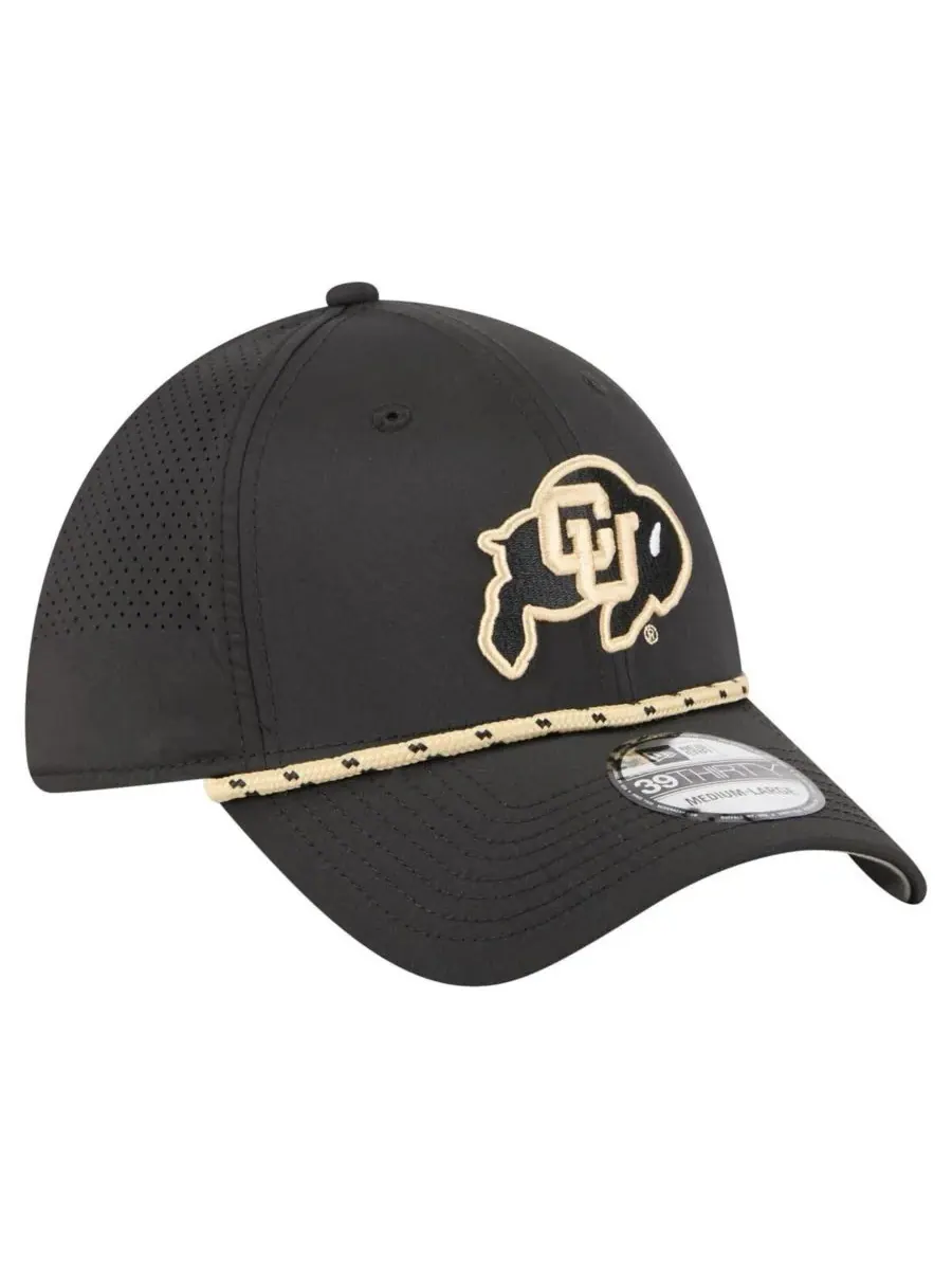 New Era Мужская черная кепка Colorado Buffaloes Rope 39THIRTY Flex — изображение 2 из 4, черный