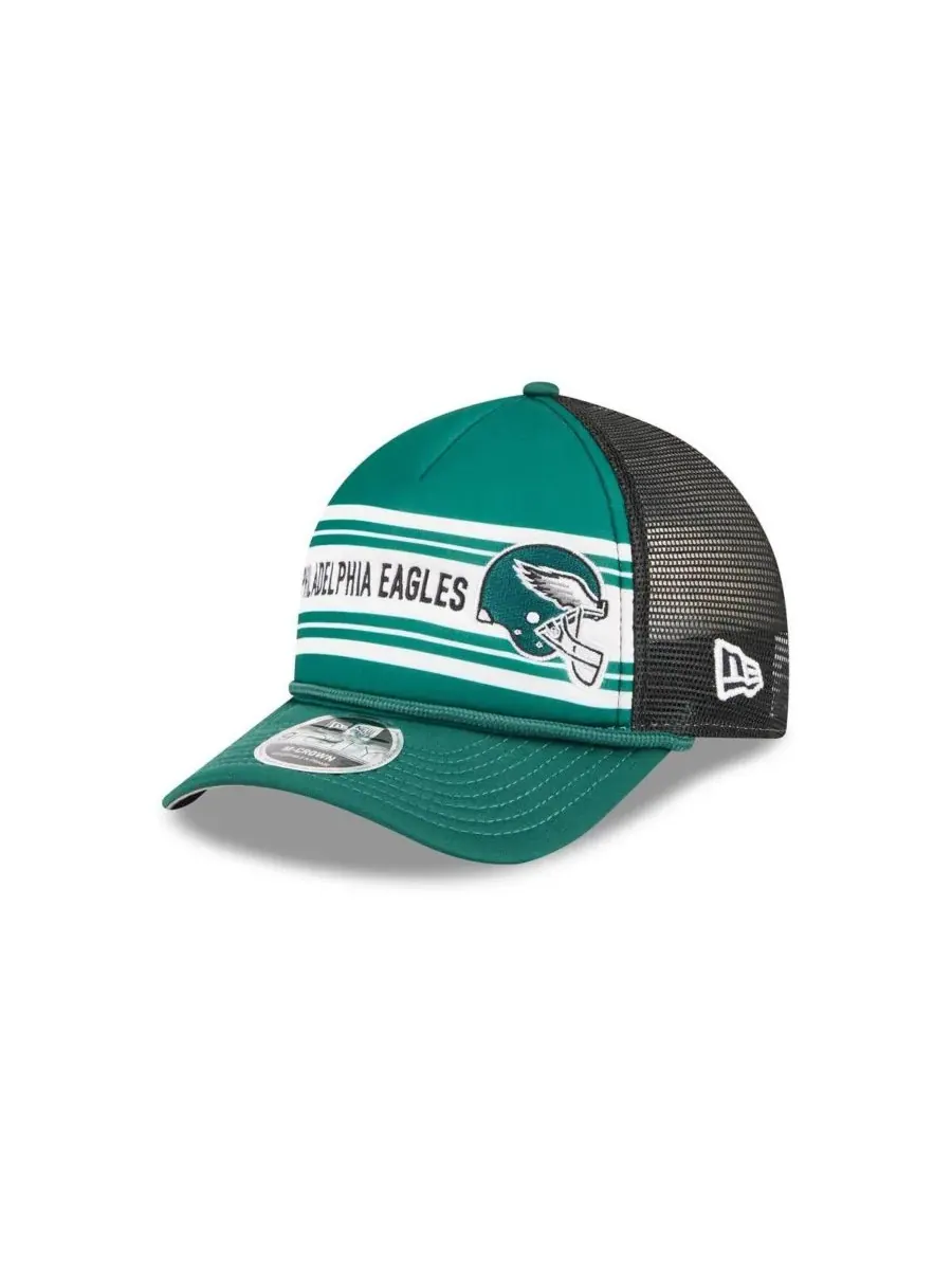 New Era Мужская зеленая кепка Philadelphia Eagles Linear A-Frame 9FORTY с регулируемой высотой