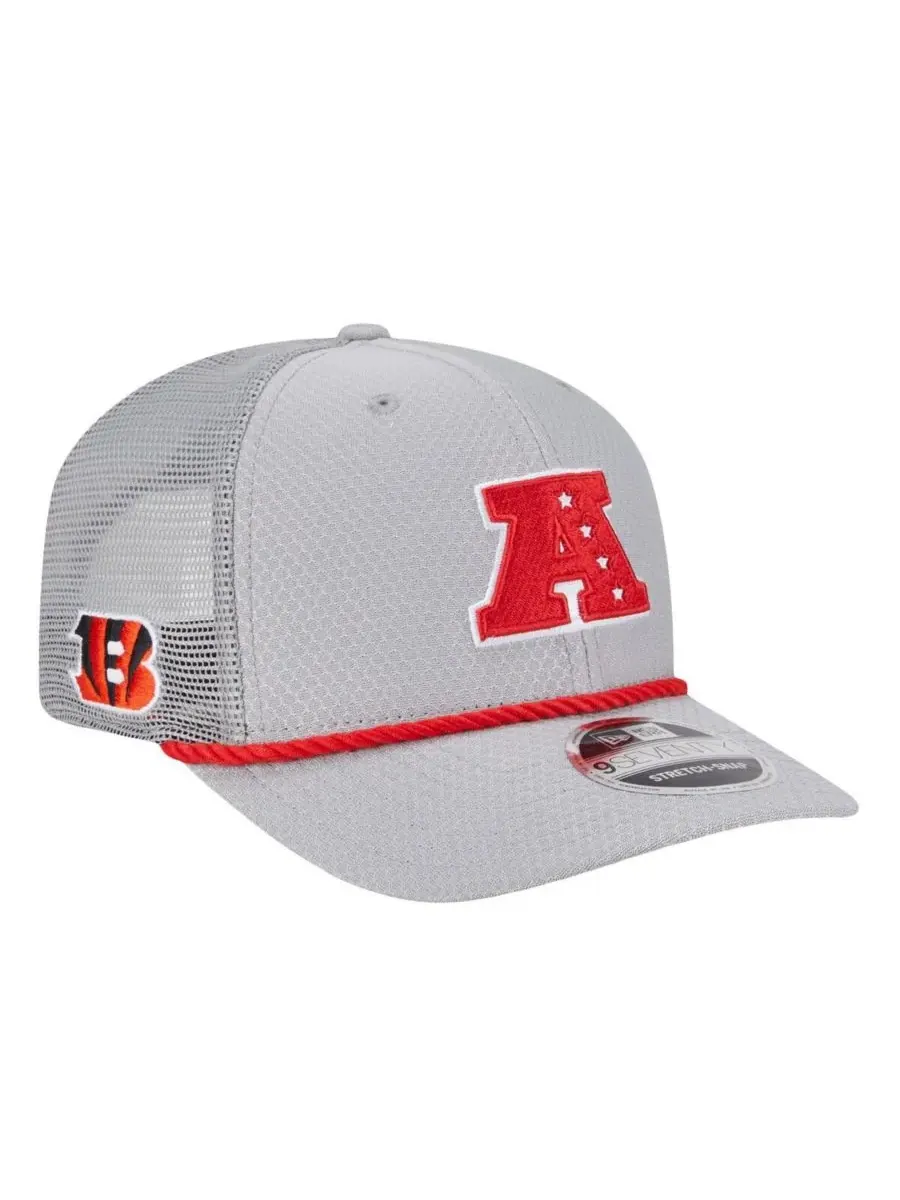 New Era Мужская серая кепка Cincinnati Bengals 2025 Pro Bowl 9SEVENTY с эластичными застежками