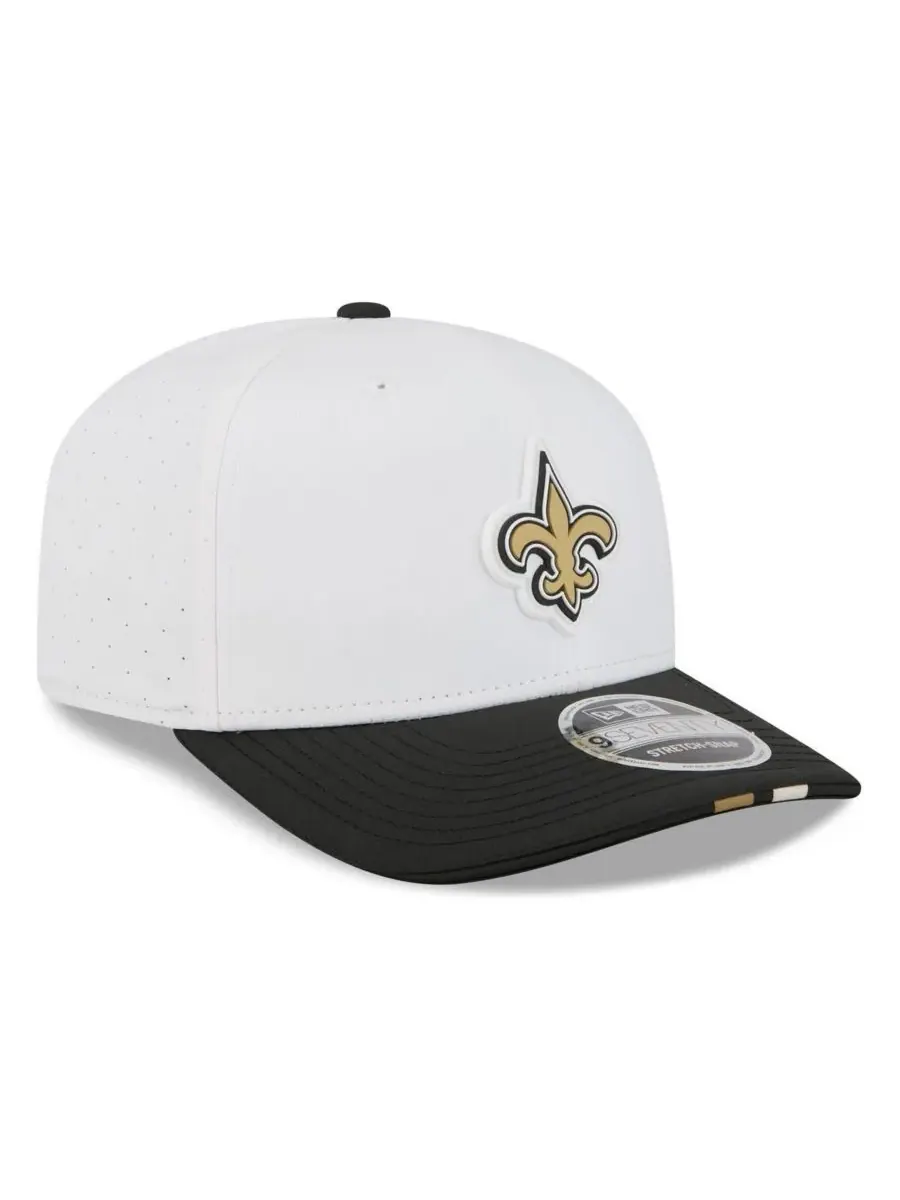New Era Мужская бело-черная регулируемая кепка New Orleans Saints 2025 NFL Training Camp 9SEVENTY — изображение 3 из 4