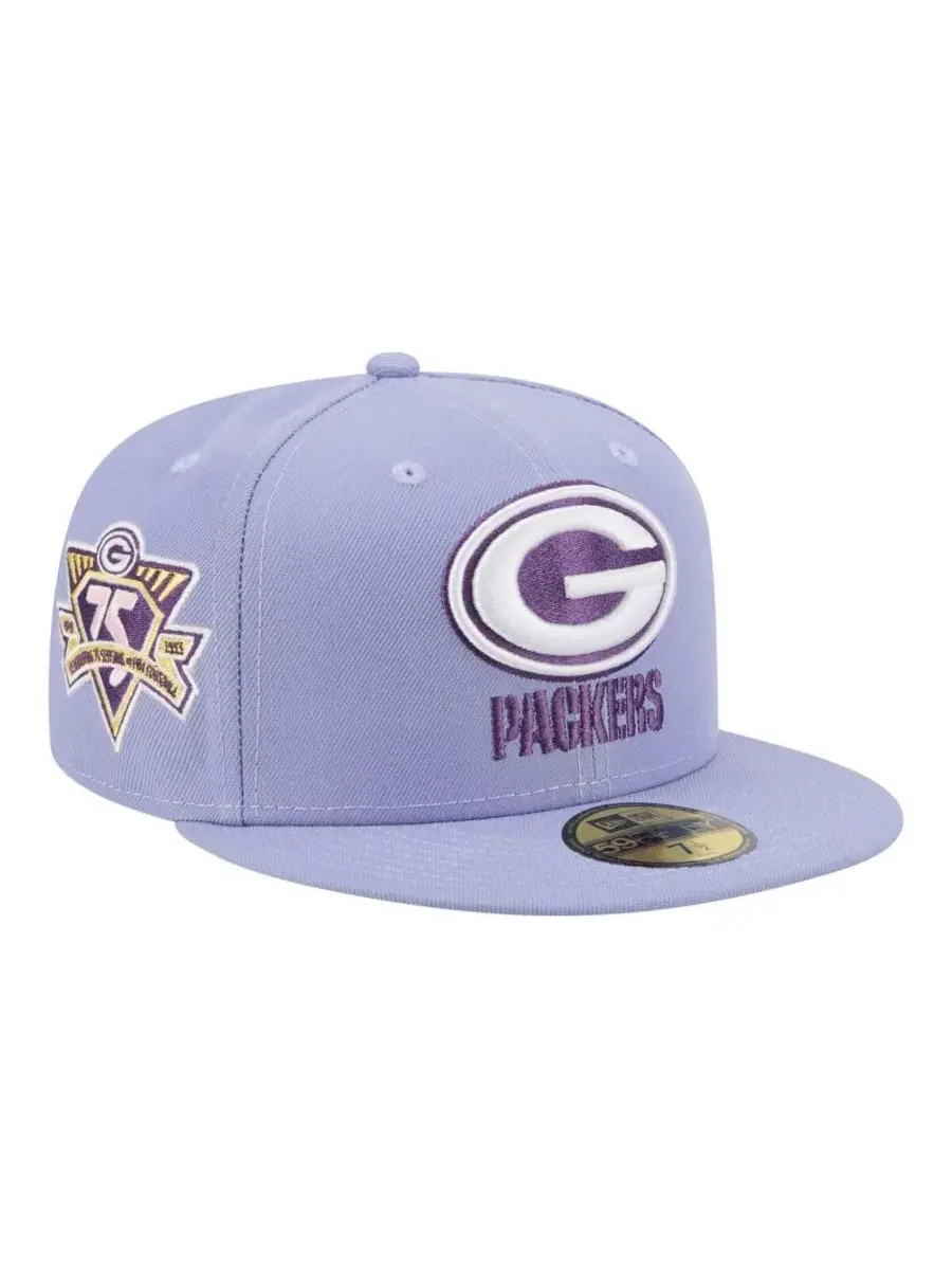 Мужская светло-фиолетовая бейсболка Green Bay Packers Lavender Bloom 59FIFTY New Era