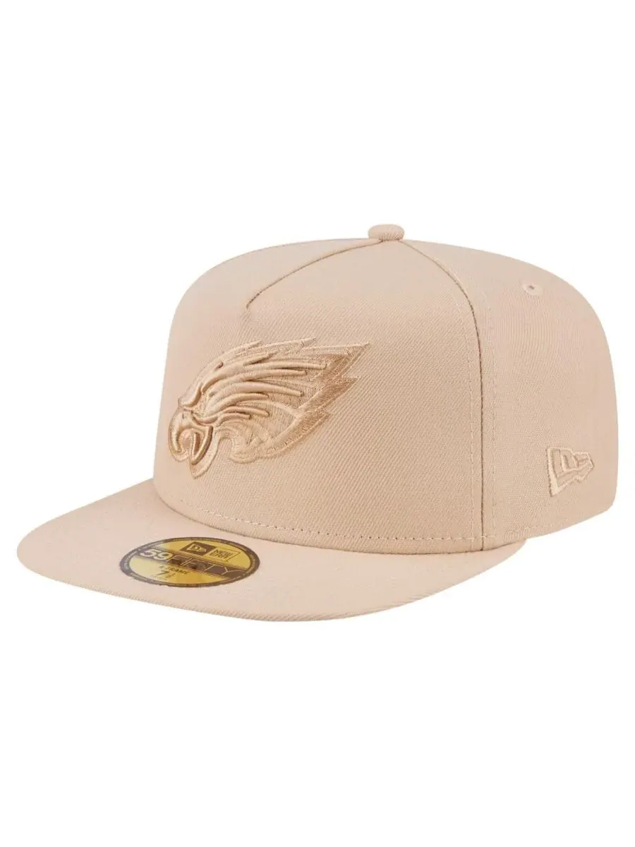 New Era Мужская светло-бежевая кепка Philadelphia Eagles Color Pack A-Frame 59FIFTY Fitted Hat