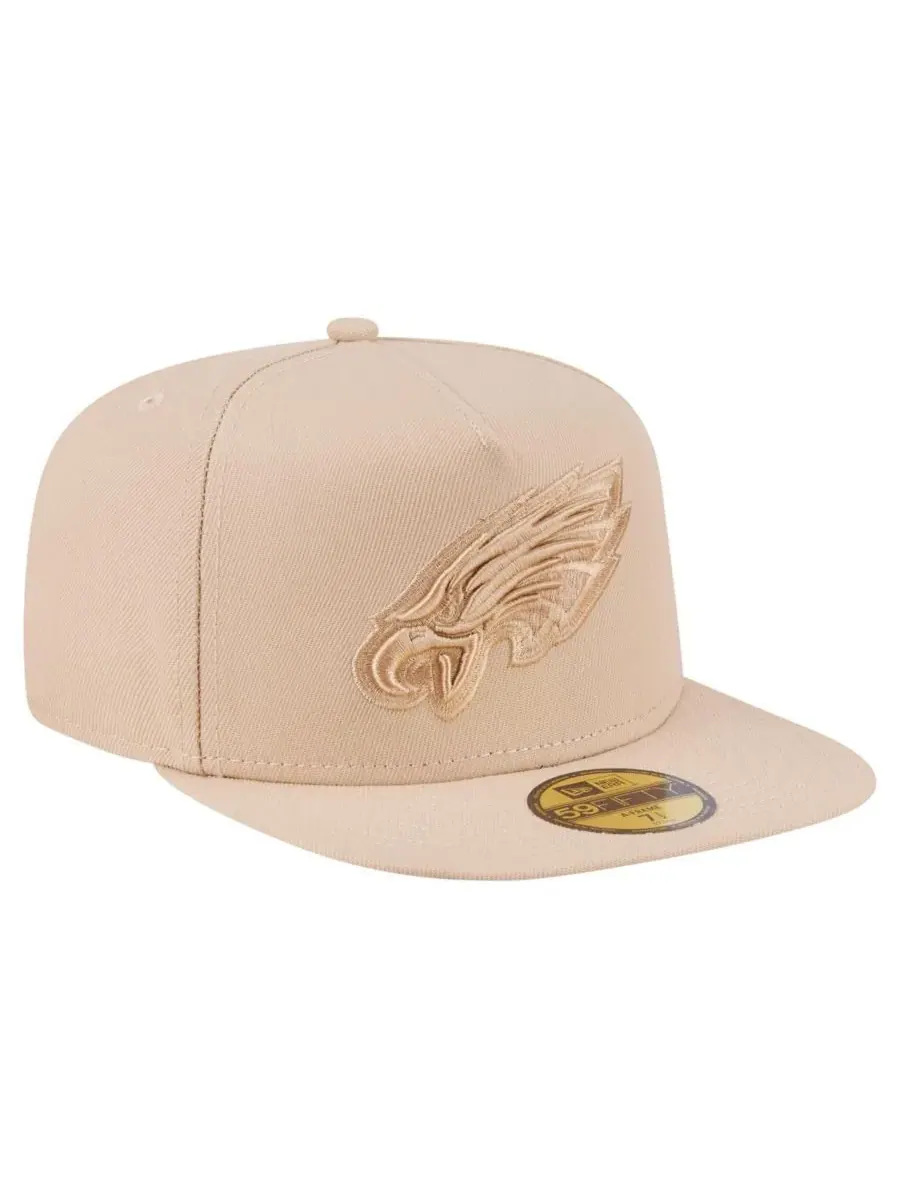 New Era Мужская светло-бежевая кепка Philadelphia Eagles Color Pack A-Frame 59FIFTY Fitted Hat — изображение 3 из 5