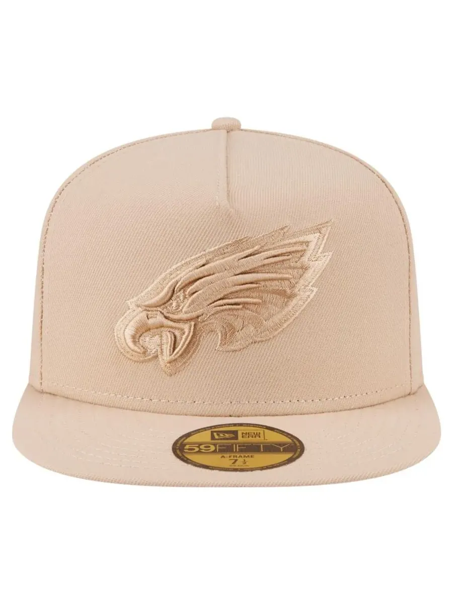 New Era Мужская светло-бежевая кепка Philadelphia Eagles Color Pack A-Frame 59FIFTY Fitted Hat — изображение 5 из 5