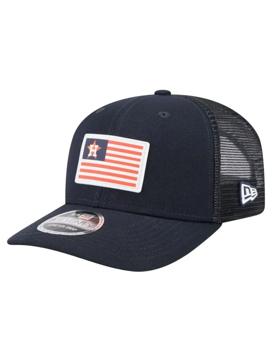 New Era Мужская темно-синяя кепка Houston Astros Flag 9SEVENTY с эластичными застежками