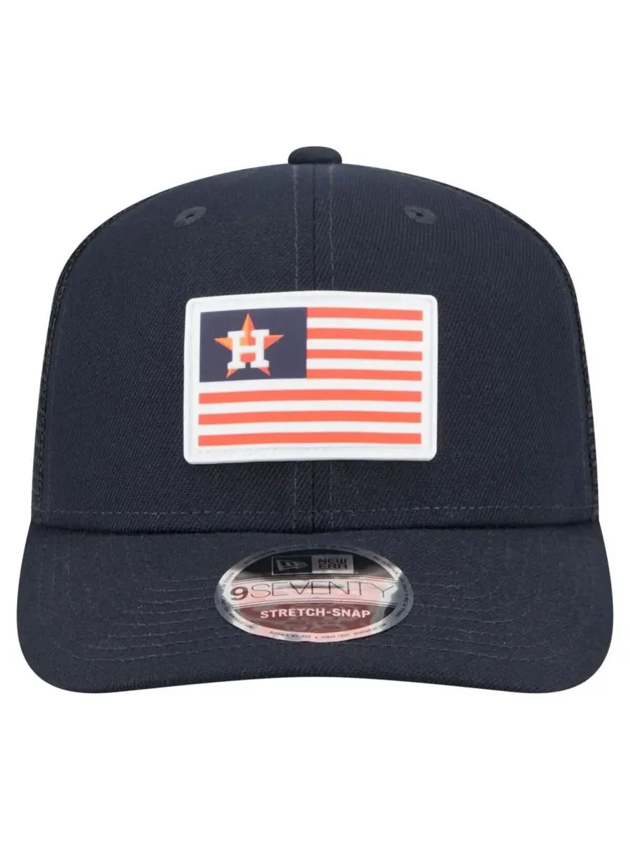 New Era Мужская темно-синяя кепка Houston Astros Flag 9SEVENTY с эластичными застежками — изображение 2 из 5, темно-синий