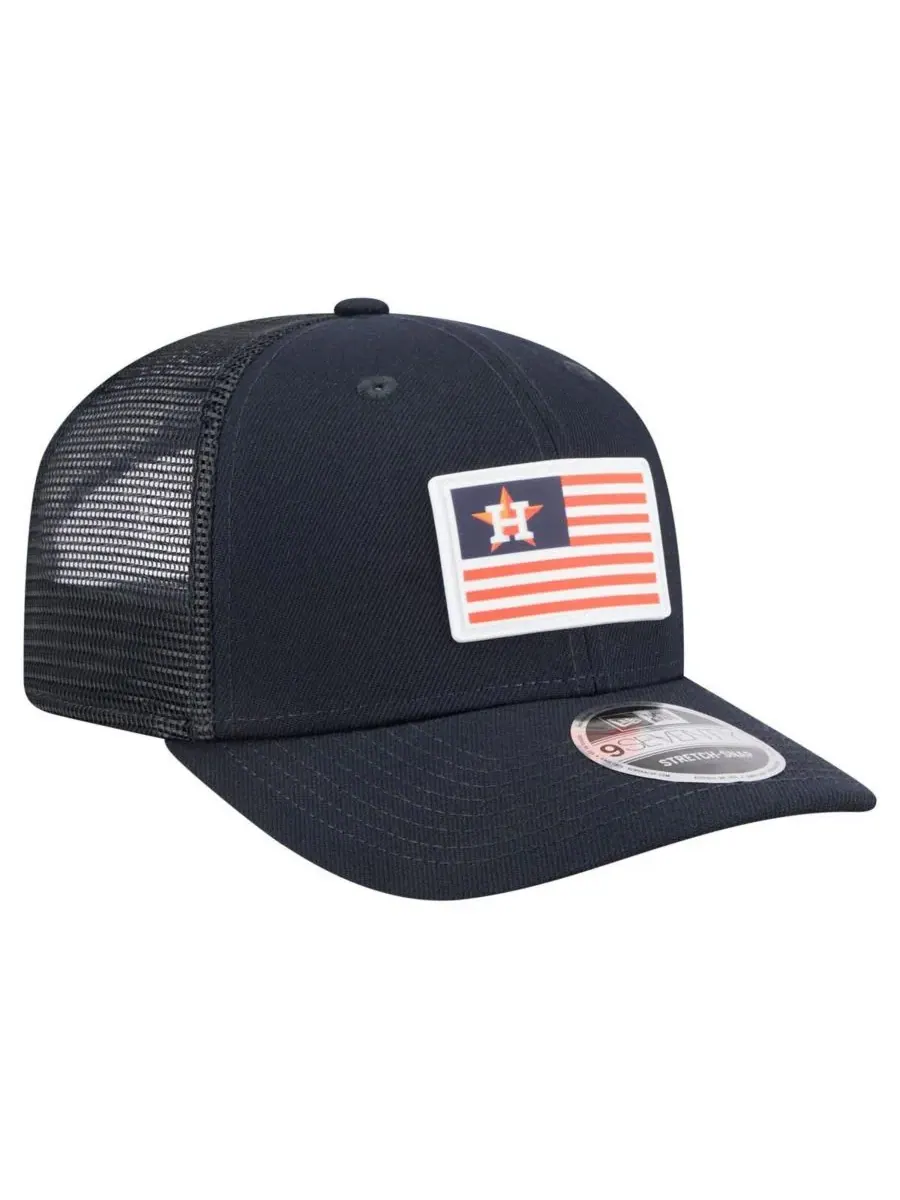 New Era Мужская темно-синяя кепка Houston Astros Flag 9SEVENTY с эластичными застежками — изображение 3 из 5, темно-синий