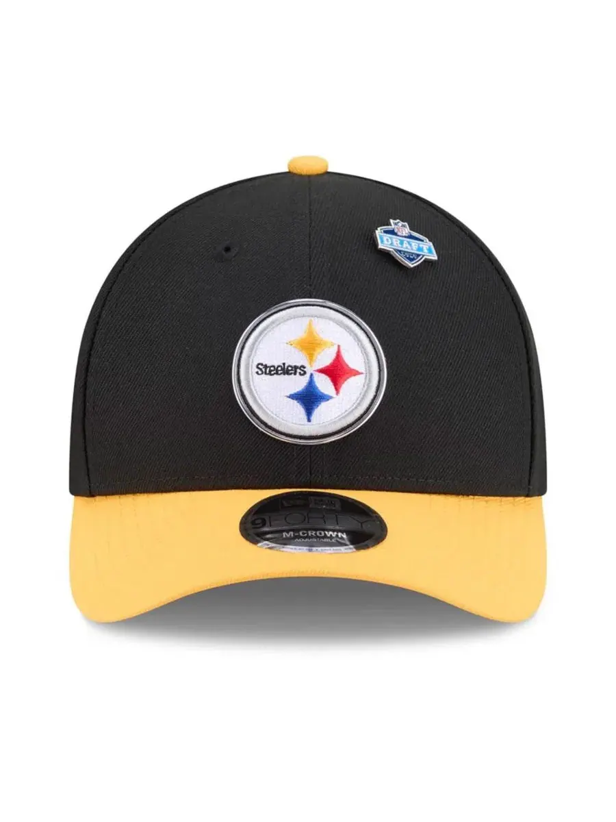 Кепка Pittsburgh Steelers 2026 NFL Draft 9FORTY M-Crown New Era — изображение 5 из 5, черный золотистый