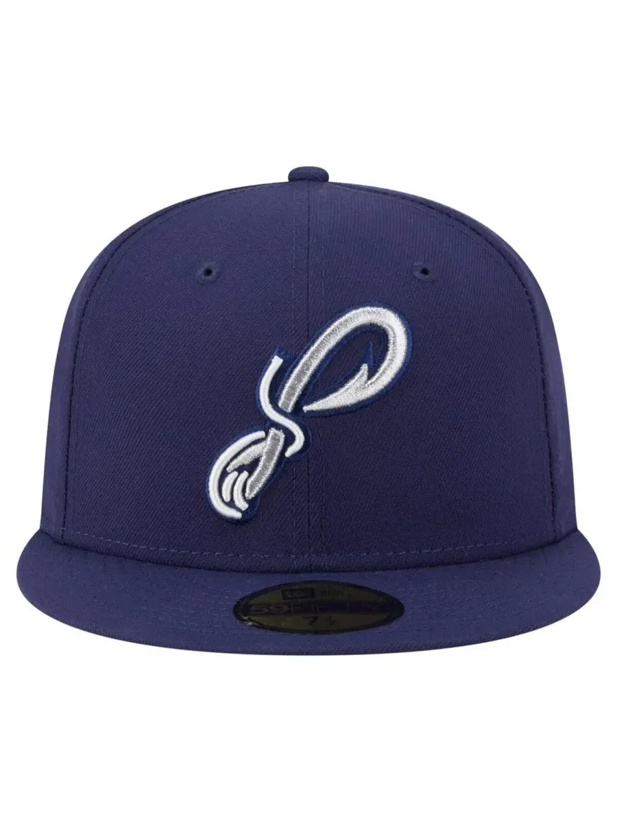New Era Мужская кепка темно-синего цвета Pensacola Blue Wahoo's Authentic Collection 59FIFTY Fitted — изображение 2 из 4
