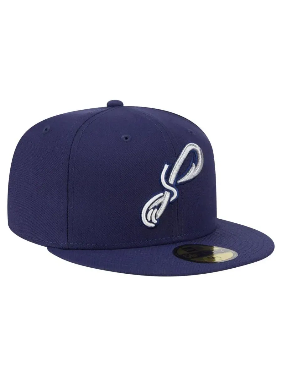 New Era Мужская кепка темно-синего цвета Pensacola Blue Wahoo's Authentic Collection 59FIFTY Fitted — изображение 3 из 4