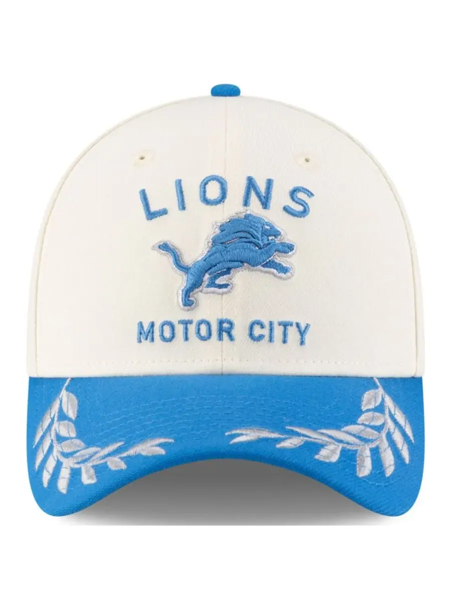 New Era Мужская кепка 39THIRTY Flex кремово-синего цвета с символикой команды Detroit Lions на — изображение 4 из 5