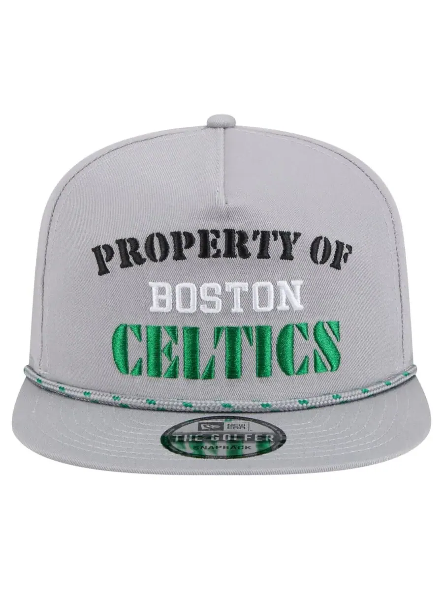 New Era Мужская серая бейсболка Boston Celtics в стиле ретро Property Of Golfer с регулируемой — изображение 2 из 4, серый